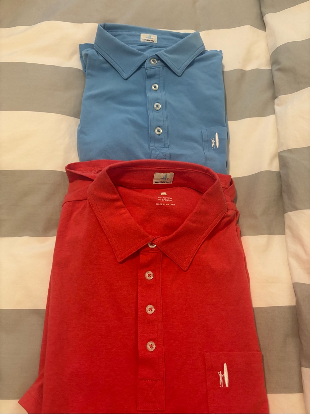 2 Johnnie O polo shirts in red and blue